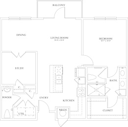 A2 Floor Plan at The Dorset, Kansas City, Missouri