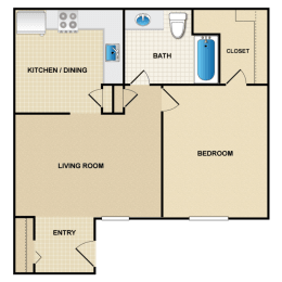 1 bedroom, 1 bathroom at Millcreek Woods Apartments, Kansas, 66061