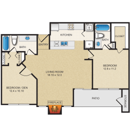 2 bedroom, 2 bathroom  at Creekview Apartment Homes, Dallas, TX, 75254