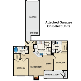 2 bedroom, 2 bathroom A at   Crescent Apartments , Lenexa