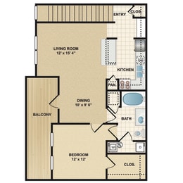 1 bedroom, 1 bathroom  at Stonepost Ranch, Overland Park