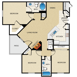 3 bedroom, 2 bathroom at  Wade Crossing Apartment Homes , Frisco, 75035