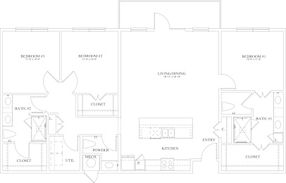 C1 Floor Plan at The Dorset, Kansas City, MO