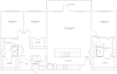 C2 Floor Plan at The Dorset, Kansas City, MO