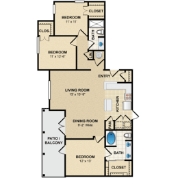 3 bedroom, 2 bathroom at Avignon Apartment Homes, Olathe, Kansas