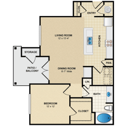 1 bedroom, 1 bathroom at Avignon Apartment Homes, Kansas