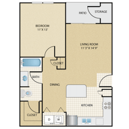 1 bedroom, 1 bathroom at Stonepost Lakeside Apartments , Olathe, Kansas, 66062