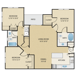 3 bedroom, 2 bathroom at Stonepost Lakeside Apartments , Kansas , 66103