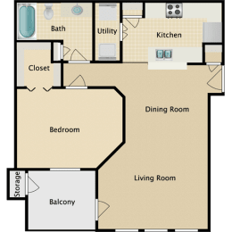 1 bedroom, 1 bathroom at Stonebriar Apartments, Overland Park, Kansas