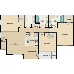 3 bedroom, 2 bathroom at Stonebriar Woods Apartment Homes, Overland Park, KS, 66213