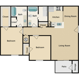 2 bedroom, 2 bathroom at Stonebriar Woods Apartments, Kansas