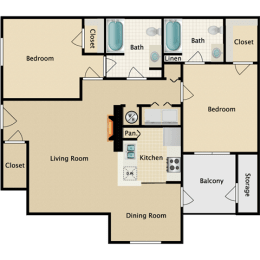 2 bedroom, 2 bathroom at Stonebriar Woods Apartments, Overland Park, 66213