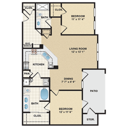 2 bedroom, 2 bathroom  at Stonepost Ranch, Overland Park, Kansas