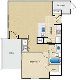 1 bedroom, 1 bathroom at  Wade Crossing Apartment Homes , Frisco