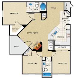 3 bedroom, 2 bathroom at  Wade Crossing Apartment Homes , Frisco, 75035