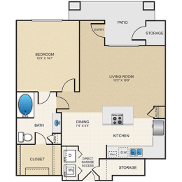 A3G Floor Plan at Cypress at Lewisville Apartment Homes, Lewisville Texas
