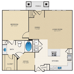 A4 ALT Floor Plan at Cypress at Lewisville Apartment Homes, Texas