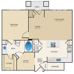 A4G1 Floor Plan at Cypress at Lewisville Apartment Homes, Texas, 75067