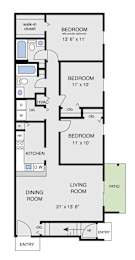 a floor plan of a house with a bedroom and a living room