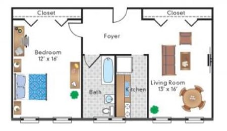  Floor Plan Renovated 1 Bedroom 04 Tier