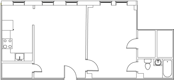 a floor plan of a bathroom with a toilet and a sink