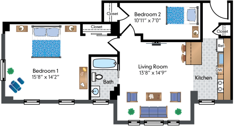  Floor Plan Renovated 2 Bedroom 01 Tier