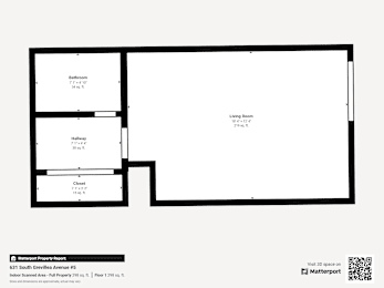 a floor plan of a 1 bedroom unit with roommates