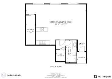 a floor plan of a 1 bedroom floor plan