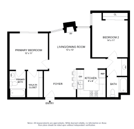 a floor plan of a house with a bedroom and a living room