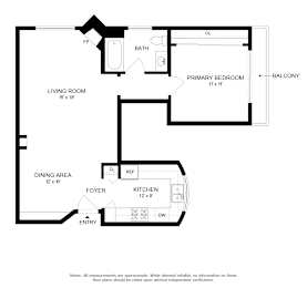 a floor plan of a house with a bedroom and a living room