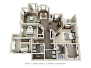 a floor plan is shown in this rendering