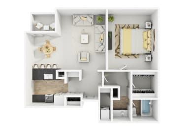 a 3 bedroom floor plan with a bathroom and a living room