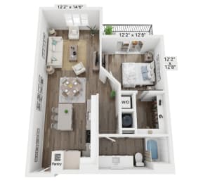 1 bedroom floor plan
