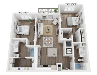2 bedroom floorplan