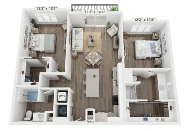 2 bedroom floorplan
