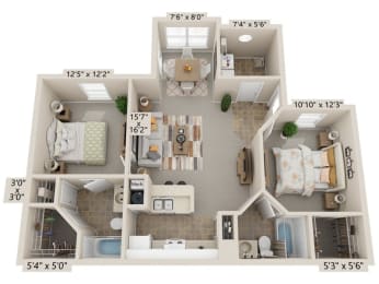  Floor Plan B1 | Renovated