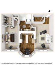 one bedroom apartment floorplan