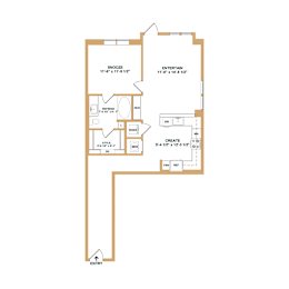 A floor plan of a house with a Snooze room, an Entertainment room, a Dining room, a Laundry room, a Create room, and an Entry point.