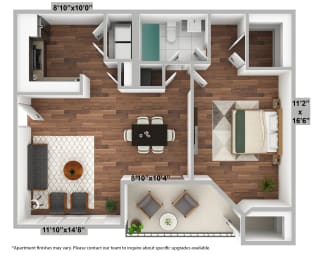 1 bedroom and 1 bath