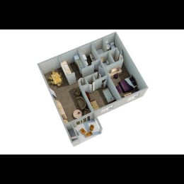 a bedroom floor plan for a small apartment