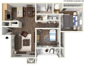 The Vue at Rocklin Ridge Apartments 2 Bedroom Floorplan