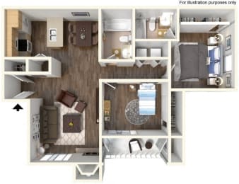 The Vue at Rocklin Ridge Apartments 2 Bedroom Floorplan