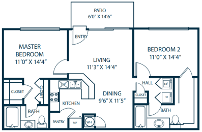 a floor plan of a house with a bedroom and a living room