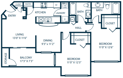 a floor plan of a house with a kitchen and a living room