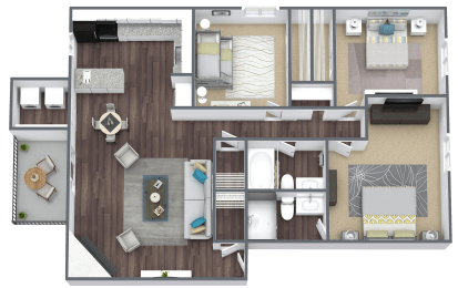 the bungalow floor plan with 1 bedroom and 1 bath