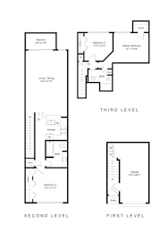 A black and white image of a floor plan for a home.