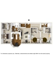 a floor plan of a house with a bedroom and a living room