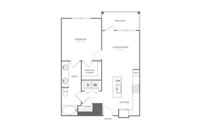 a floor plan of a house with a bedroom and a living room