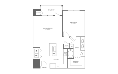a floor plan of a house with a bedroom and a living room