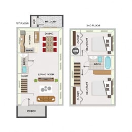 a diagram of a living room with different floor plans